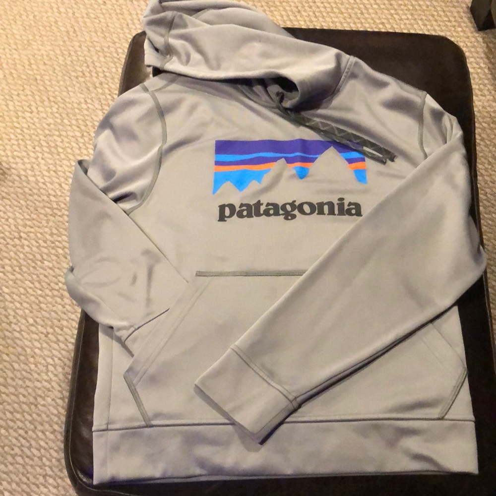 Patagonia LIKE NEW boys XL (actually mens xs) grey hoodie